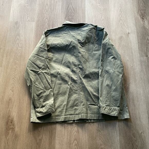 closed blix green army military button front cotton shacket jacket small new - Picture 6 of 7